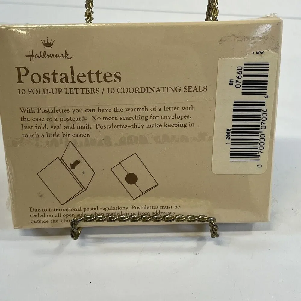 NEW VINTAGE‎ HALLMARK PRECIOUS MOMENTS POSTALETTES Tri Fold W/ Gold Seals 1989